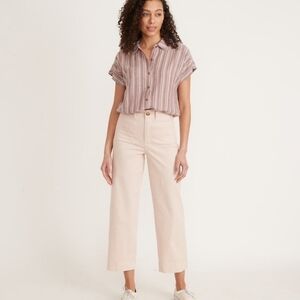 Marine Layer Cream Wide-Leg Pants
